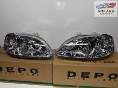 HONDA CİVİC İES MAKYAJLI KASA SEDAN 1999-2001 FAR LAMBASI SAĞ-SOL TAKIM (MAKYAJLI KASA-2 FAR-DEPO)