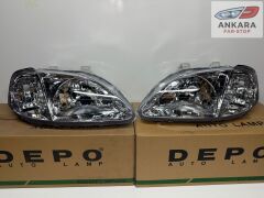 HONDA CİVİC İES HATCHBACK 1999-2001 FAR LAMBASI SAĞ-SOL TAKIM (MAKYAJLI KASA-2 FAR-DEPO)