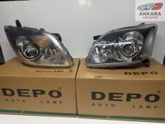 TOYOTA AVENSİS 2003 - 2005 FAR LAMBASI SAĞ-SOL TAKIM (SAĞ - SOL TAKIM - 2 FAR - DEPO MARKA)