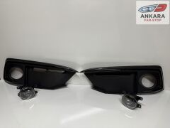 HONDA CİVİC FC5 2019-2021 MAKYAJLI SİS LAMBA VE KAPAK TAKIM (SİYAH-ÖN SAĞ-SOL LEDLİ 2 SİS-2 KAPAK)