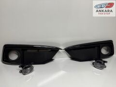 HONDA CİVİC FC5 2019-2021 MAKYAJLI SİS LAMBA VE KAPAK TAKIM (SİYAH-ÖN SAĞ-SOL LEDLİ 2 SİS-2 KAPAK)