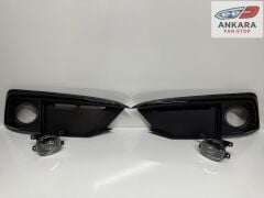 HONDA CİVİC FC5 2019-2021 MAKYAJLI SİS LAMBA VE KAPAK TAKIM (SİYAH-ÖN SAĞ-SOL LEDLİ 2 SİS-2 KAPAK)